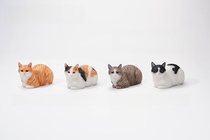 その他 CAT H2403 Cat Figurine Hand Carving Cat Resin Cat Statue from JXK Studio